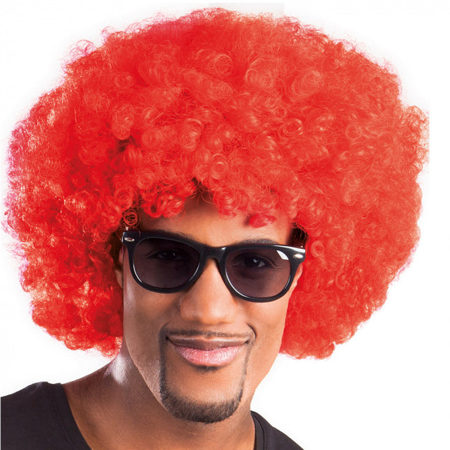 Feestbazaar Pruik afro rood