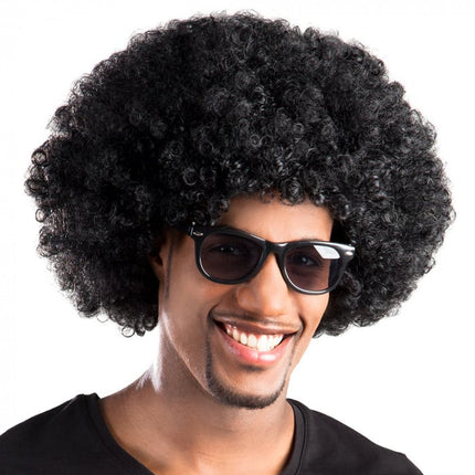 Feestbazaar Pruik Afro zwart