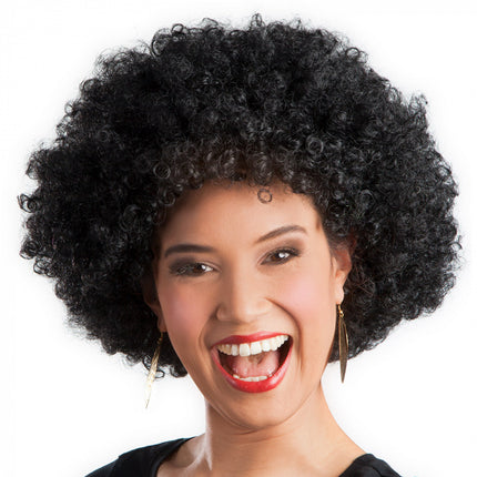 Feestbazaar Pruik Afro zwart