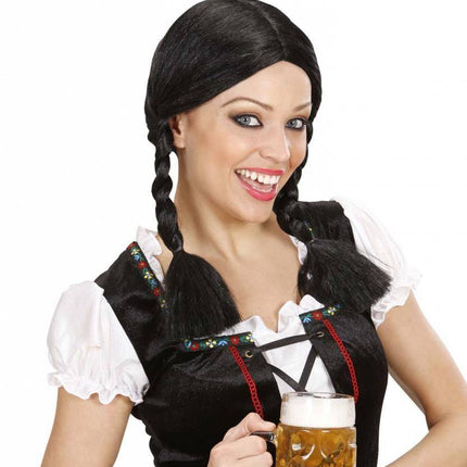 Feestbazaar Pruik apres ski zwart