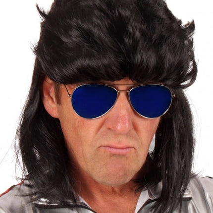 Feestbazaar Pruik Aso Jeffrey zwart
