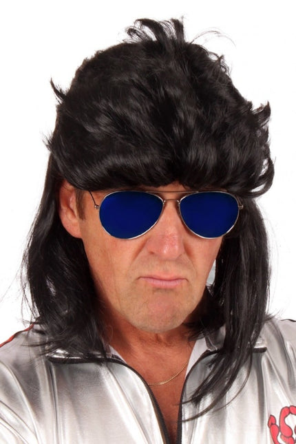 Feestbazaar Pruik Aso Jeffrey zwart