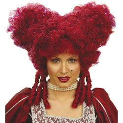 Feestbazaar Pruik Barok Edelvrouw rood