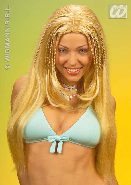 Feestbazaar Pruik Beach Girl blond