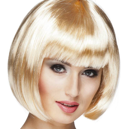 Feestbazaar Pruik bobline new look Goudblond