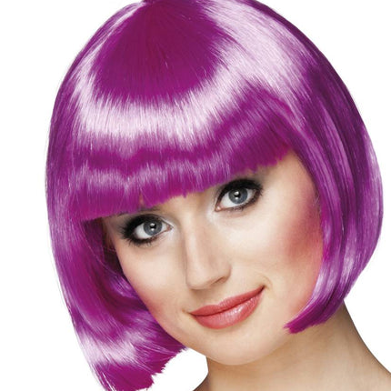 Feestbazaar Pruik bobline new look Ice Purple