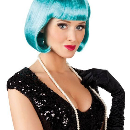 Feestbazaar Pruik bobline new look turquoise