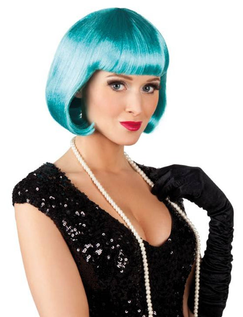 Feestbazaar Pruik bobline new look turquoise