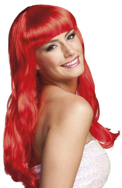 Feestbazaar Pruik chique rood