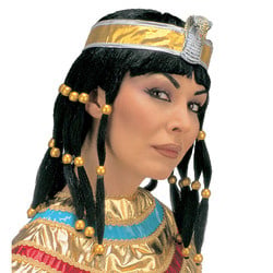 Feestbazaar Pruik Cleopatra inclusief hoofdband en kraag