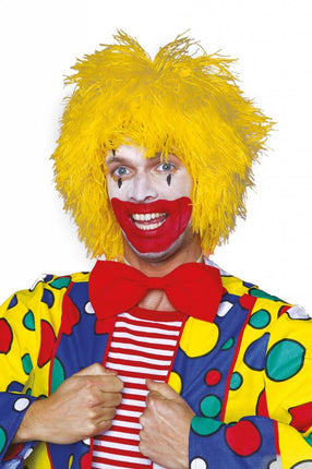 Feestbazaar Pruik clown geel