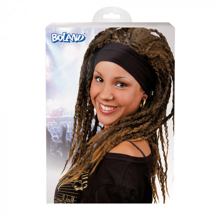 Feestbazaar Pruik dreadlock Emily met haarband