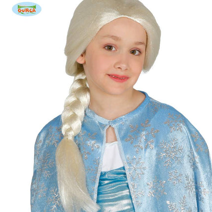 Feestbazaar Pruik Elza Frozen kind