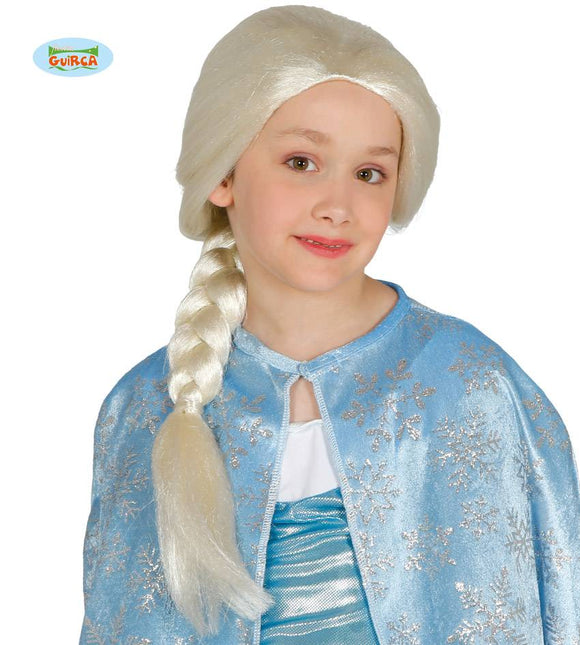 Feestbazaar Pruik Elza Frozen kind