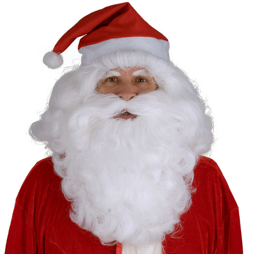 Feestbazaar Pruik en Baard Santa Pluche