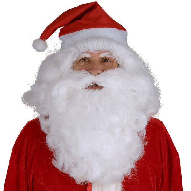 Feestbazaar Pruik en Baard Santa Pluche