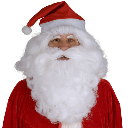 Feestbazaar Pruik en Baard Santa Pluche