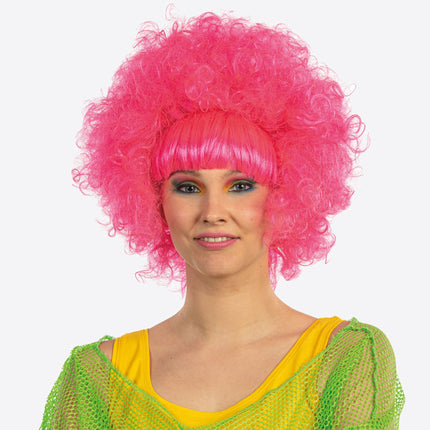 Feestbazaar Pruik Fifi Pink Dames