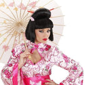 Feestbazaar Pruik Geisha met Bloem en Chopsticks