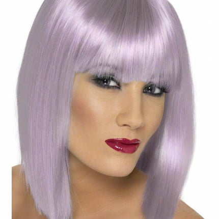 Feestbazaar Pruik Glam lila