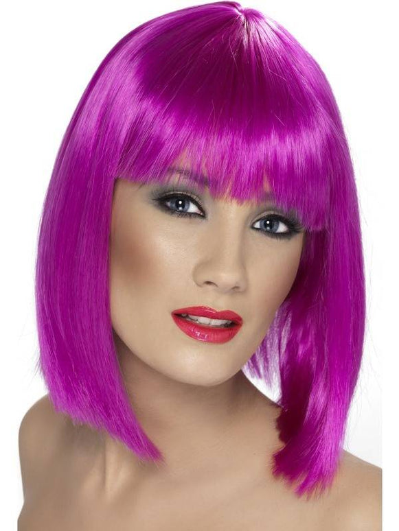Feestbazaar Pruik Glam neon paars