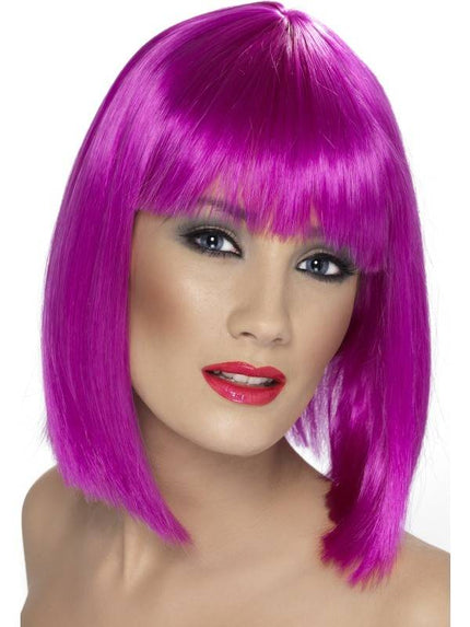 Feestbazaar Pruik Glam neon paars