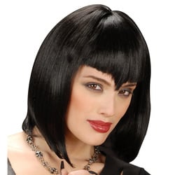 Feestbazaar Pruik Gothic Vamp zwart