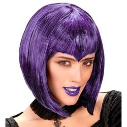 Feestbazaar Pruik gothic vampire paars