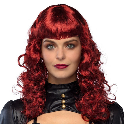 Feestbazaar Pruik Lady Steampunk Rood