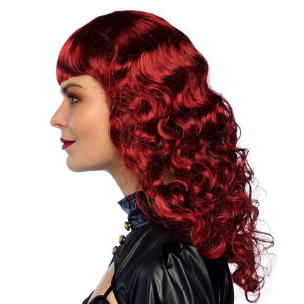 Feestbazaar Pruik Lady Steampunk Rood