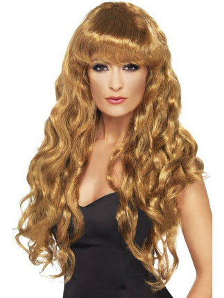 Feestbazaar Pruik lang siren krul bruin