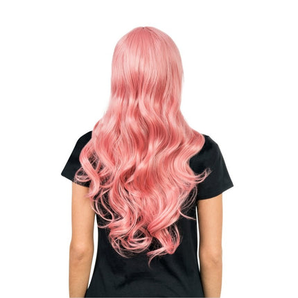 Feestbazaar Pruik Luna Wavy Licht Roze