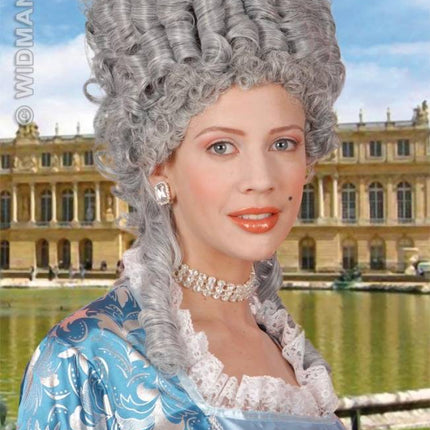 Feestbazaar Pruik Marie Antoinette grijs