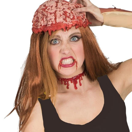 Feestbazaar Pruik met hersenen Halloween