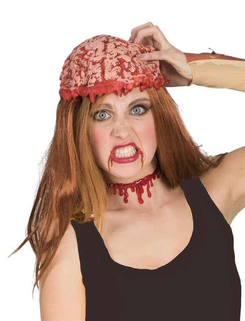 Feestbazaar Pruik met hersenen Halloween