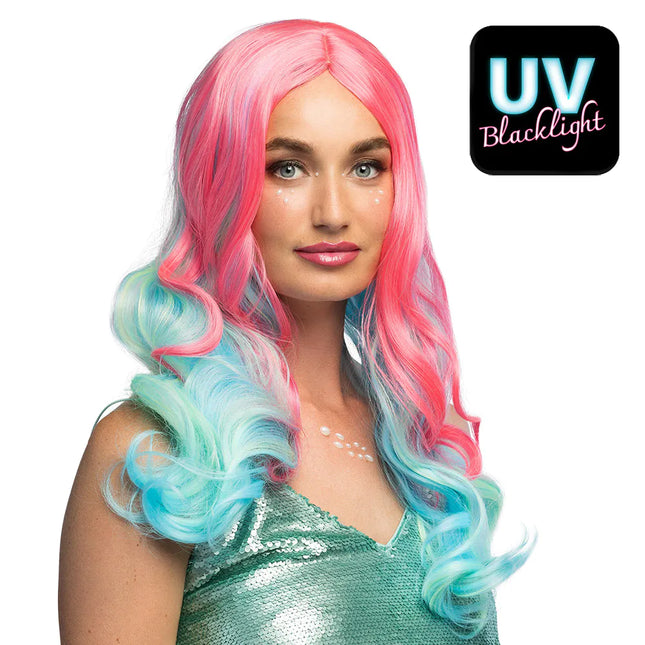 Feestbazaar Pruik Nixie UV Fantasy