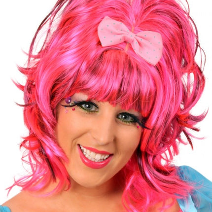 Feestbazaar Pruik pink baby