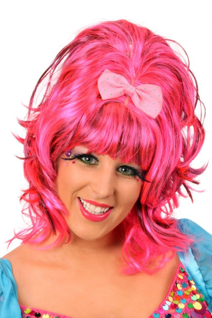 Feestbazaar Pruik pink baby