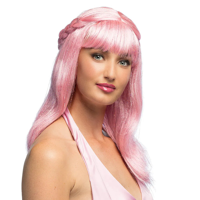 Feestbazaar Pruik Pink Magical Sweety