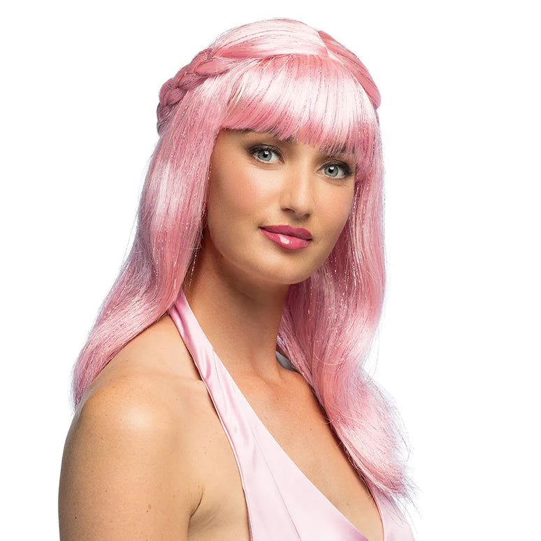 Feestbazaar Pruik Pink Magical Sweety