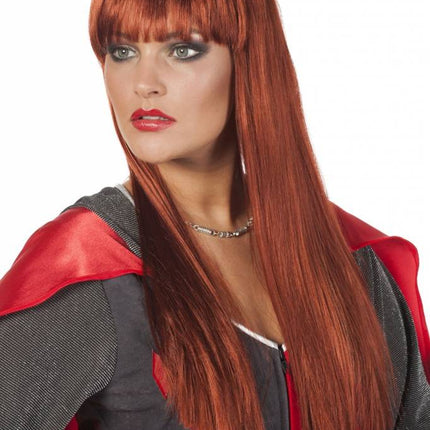 Feestbazaar Pruik ponny deluxe rood