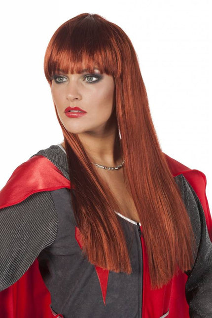 Feestbazaar Pruik ponny deluxe rood