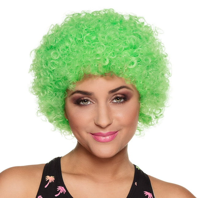 Feestbazaar Pruik Pop Neon Groen Budget