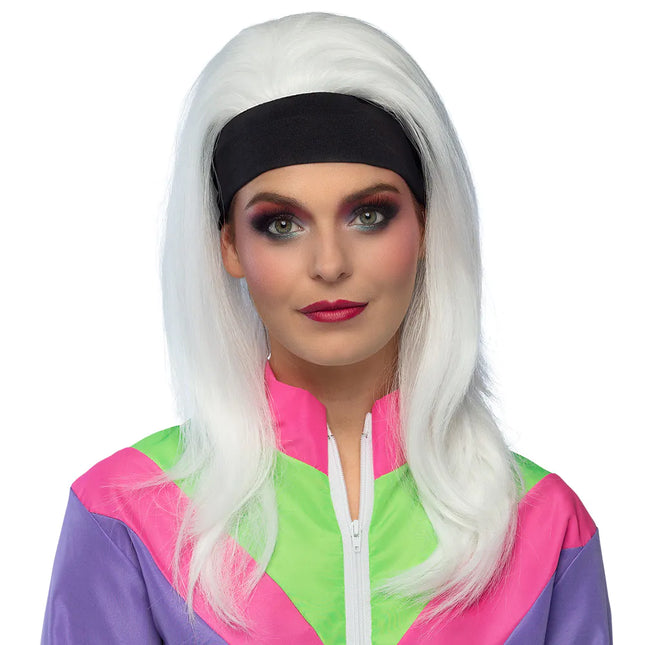 Feestbazaar Pruik Retro Babe met Zwarte Hoofdband