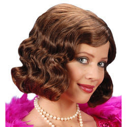 Feestbazaar Pruik roaring 20's bruin