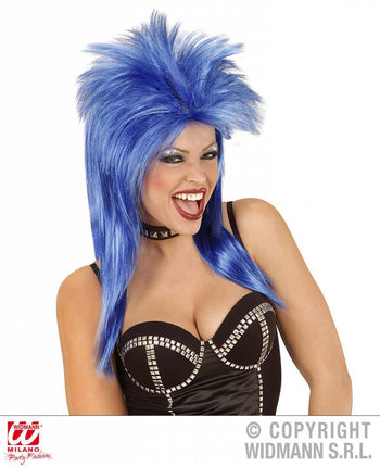 Feestbazaar Pruik Rockster blauw
