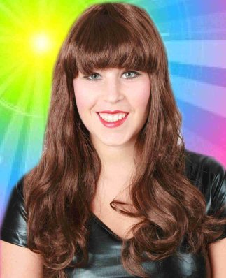 Feestbazaar Pruik sensation long style bruin