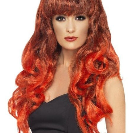 Feestbazaar Pruik Siren lang rood haar