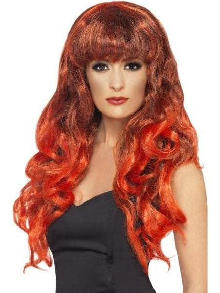 Feestbazaar Pruik Siren lang rood haar