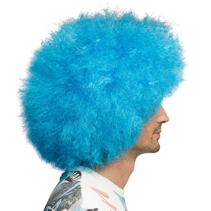 Feestbazaar Pruik Sugar Neonblauw